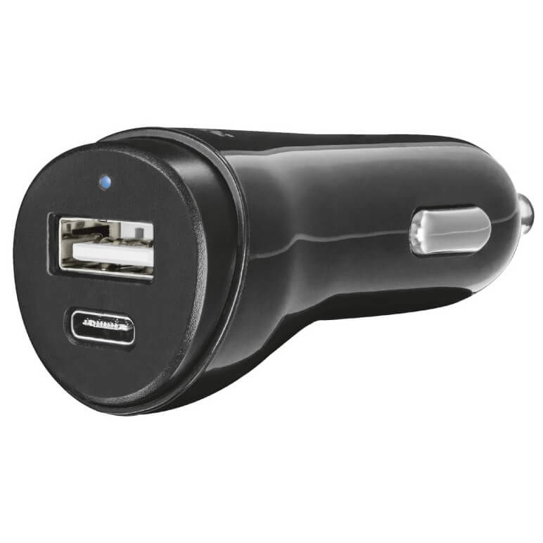 Trust 21588 USB-C ve USB-A Potuna Sahip Akıllı Telefon Araba Şarj Cihazı