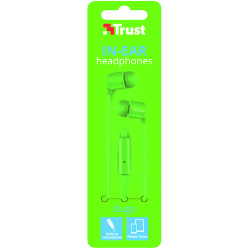 Trust 22108 Duga Neon Yeşil Mikrofonlu Kulakiçi Kulaklık - Thumbnail